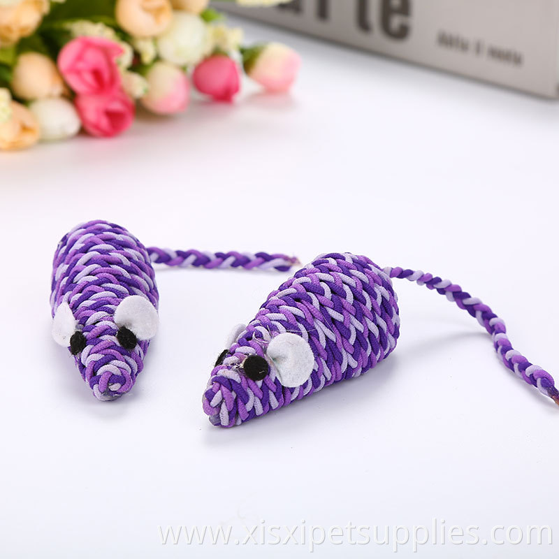 rubber band wrap mouse cat toy with rattle sound
